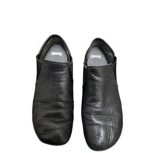 Camper‎ Girl 37 Black Leather Slip-On Ankle Shoes grunge preppy
